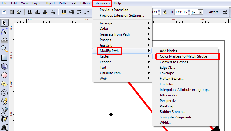 inkscape arrow head fill